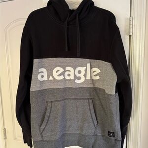 American Eagle Outfitters Black and Gray Hoodie Size XL. LIGHTLY WORN